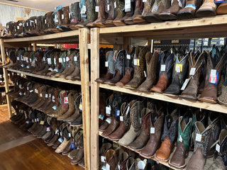 Men's cowboy boots in Western and work styles with leather construction