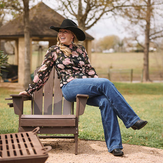     Durango black leather cowboy boots with classic Western embroidery