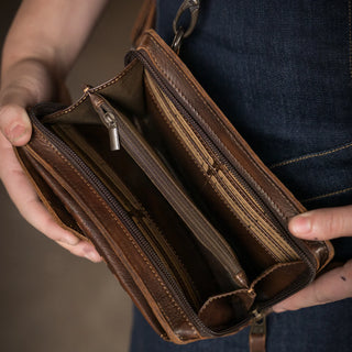 STS Bandera Quickdraw crossbody wallet open with card slots