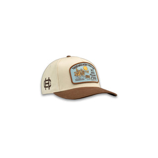 Cowboy Hustle Abundant Cream and Brown Western Cap with Proverbs 12:11 Ranch Patch