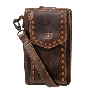 STS Ranchwear Bandera chocolate Quickdraw leather crossbody wallet front