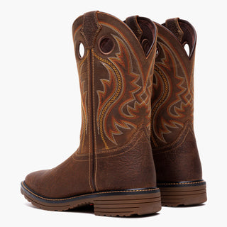 Durango Men’s WorkHorse Soft Square Toe Western Work Boots Bark Brown and Glaze