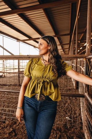 2Fly Co. Zesty Green Briar Western Top - Cowboy Swagger2Fly Co. Zesty Green Briar Western TopShirts & Tops