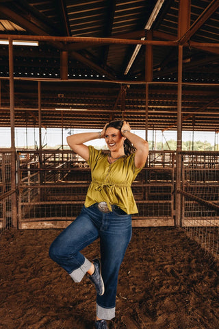 2Fly Co. Zesty Green Briar Western Top - Cowboy Swagger2Fly Co. Zesty Green Briar Western TopShirts & Tops
