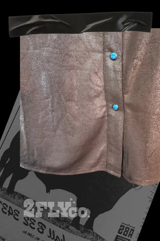 2Fly Swanky Leather Outlaw Top – Mocha Western Blouse with Twilly Bow Tie Neckline - Cowboy Swagger2Fly Swanky Leather Outlaw Top – Mocha Western Blouse with Twilly Bow Tie Neckline