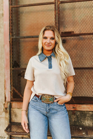 2Fly Women’s Brockton Collared Top – Dusty - Cowboy Swagger2Fly Women’s Brockton Collared Top – Dusty