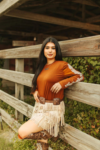 2Fly Women’s Pip’n Hot Long Sleeve Shirt Saddle - Cowboy Swagger2Fly Women’s Pip’n Hot Long Sleeve Shirt Saddle