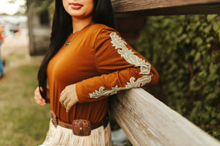 2Fly Women’s Pip’n Hot Long Sleeve Shirt Saddle - Cowboy Swagger2Fly Women’s Pip’n Hot Long Sleeve Shirt Saddle