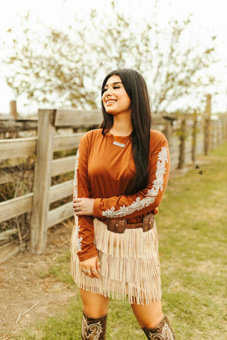 2Fly Women’s Pip’n Hot Long Sleeve Shirt Saddle - Cowboy Swagger2Fly Women’s Pip’n Hot Long Sleeve Shirt Saddle