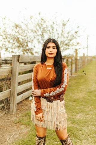 2Fly Women’s Pip’n Hot Long Sleeve Shirt Saddle - Cowboy Swagger2Fly Women’s Pip’n Hot Long Sleeve Shirt Saddle