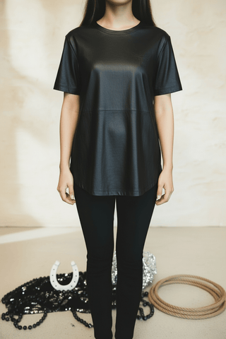 2Fly Women’s Swanky Leather Top – Midnight | Bold Western Elegance - Cowboy Swagger2Fly Women’s Swanky Leather Top – Midnight | Bold Western Elegance