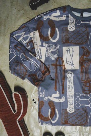 2Fly Women’s Tackroom Talks Long Sleeve Graphic Top – Cozy Lined Western Style - Cowboy Swagger2Fly Women’s Tackroom Talks Long Sleeve Graphic Top – Cozy Lined Western Style