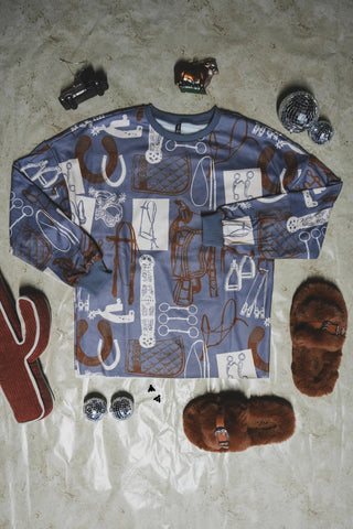 2Fly Women’s Tackroom Talks Long Sleeve Graphic Top – Cozy Lined Western Style - Cowboy Swagger2Fly Women’s Tackroom Talks Long Sleeve Graphic Top – Cozy Lined Western Style