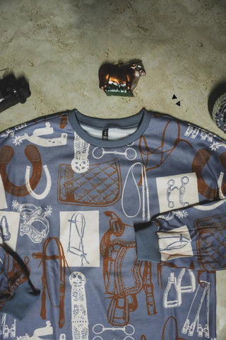 2Fly Women’s Tackroom Talks Long Sleeve Graphic Top – Cozy Lined Western Style - Cowboy Swagger2Fly Women’s Tackroom Talks Long Sleeve Graphic Top – Cozy Lined Western Style