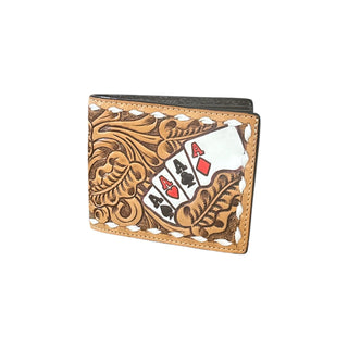 3D Belt Company Men’s Hand Painted Ace Card Leather Bifold Wallet - Cowboy Swagger3D Belt Company Men’s Hand Painted Ace Card Leather Bifold WalletWallets & Money Clips