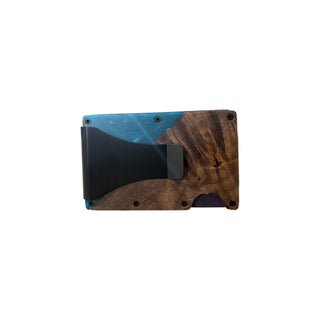 3D Belt Company Turquoise Resin Wood Utility Wallet, front view