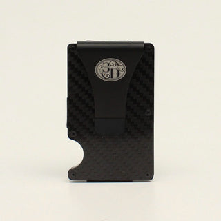 3D Men's RFID Smart Wallet, Carbon Fiber Money Clip, front view