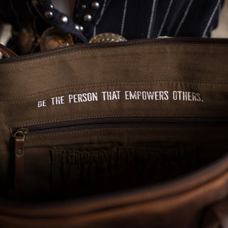 Women’s STS Bandera chocolate leather western tote bag