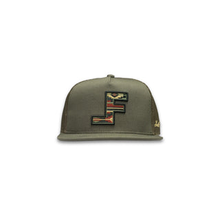 Lane Frost Sidewinder Olive Western Flat Bill Cap with Embroidered LF Logo