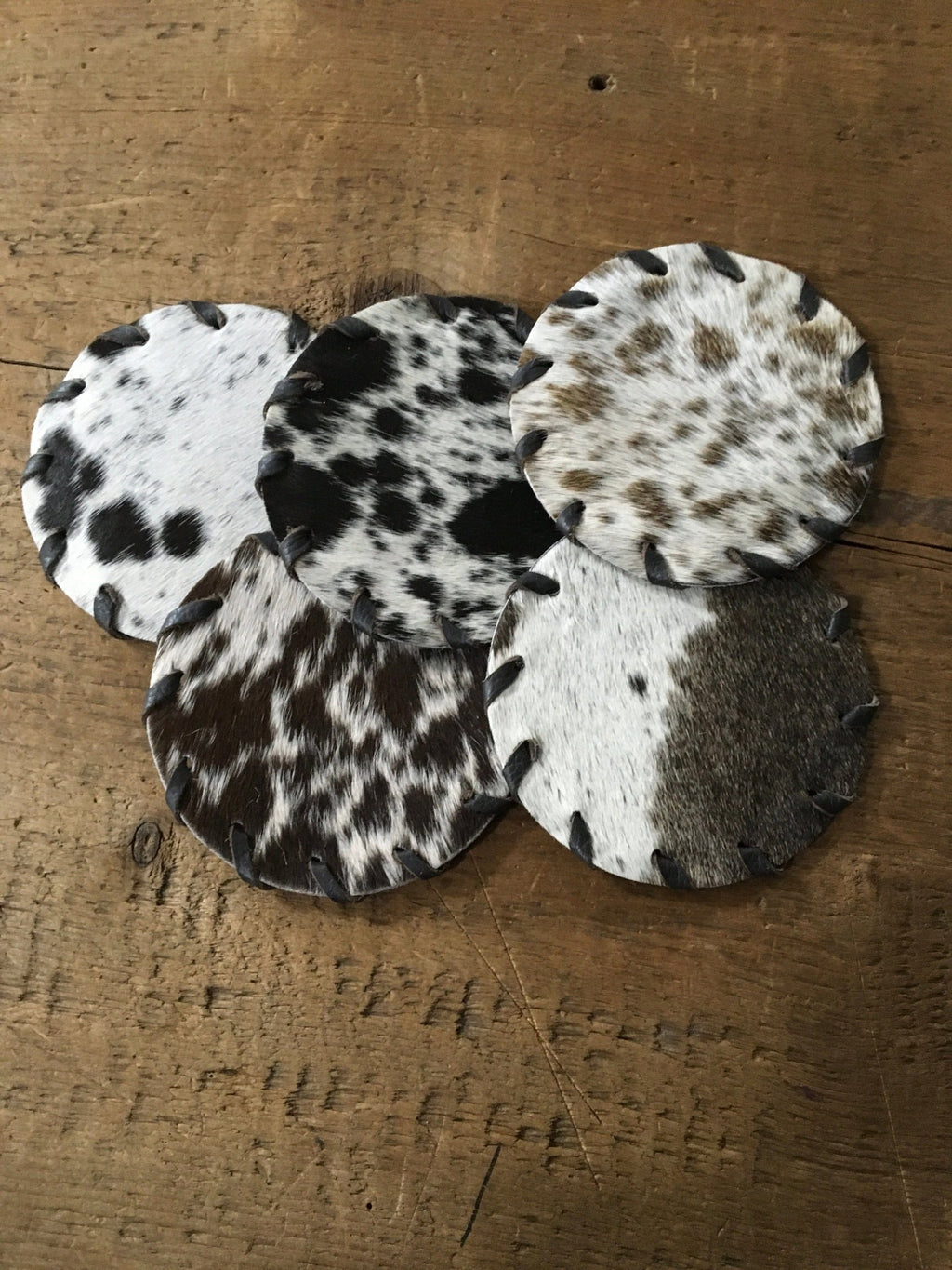 5 Piece Cowhide Coaster Set – Cowboy Swagger