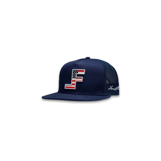 Lane Frost Brave Navy Blue American Flag Western Cap with Embroidered F Logo | Cowboy Swagger