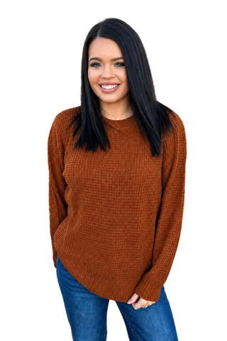 Sterling Kreek Women’s Staple Sweater – Saddle Brown