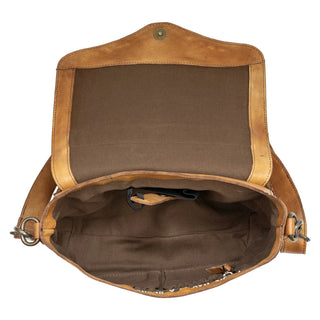     STS Bandera Dakota tan leather bag open interior view