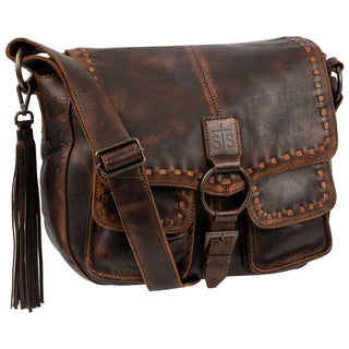 STS Ranchwear Bandera western leather saddle bag angled view 
