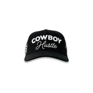 Cowboy Hustle Blacktop Logo Black Western Trucker Cap