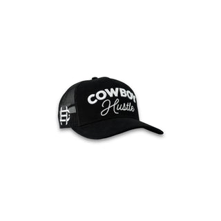 Cowboy Hustle Blacktop Logo Black Western Trucker Cap