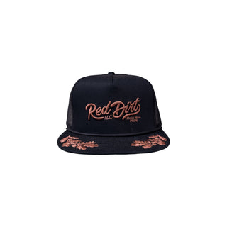 Red Dirt Hat Co. High Road Snapback Cap – Flat Bill Trucker, Black - Cowboy Swagger