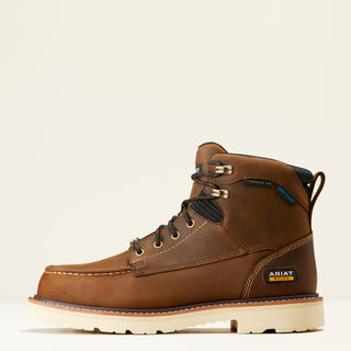 Ariat Men’s Rebar Lift 6-inch H2O composite toe work boot distressed brown