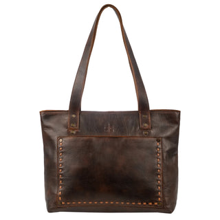    STS Ranchwear Bandera chocolate leather tote bag front view