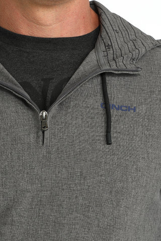 Cinch men’s grey lightweight Arena Flex performance hoodie with quarter zip