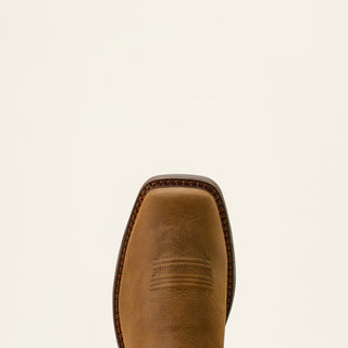 Ariat Men’s Activator Chelsea waterproof work boots in rye brown full-grain leather with slip-resistant outsole and pull-on design.