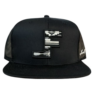 Lane Frost Nighthawk Snapback Cap – Flat Bill Trucker, Black - Cowboy Swagger