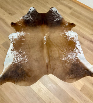 Brindle Brown & White Cowhide Rug – Natural Brazilian Hair-On Hide