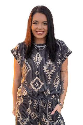 Sterling Kreek Women's Frontier Aztec Top - Cowboy Swagger