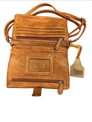 Angel Ranch Celia Crossbody Clutch – Gray Canvas Tooled Leather Western Bag - Cowboy SwaggerAngel Ranch Celia Crossbody Clutch – Gray Canvas Tooled Leather Western Bag