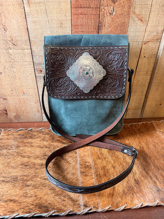 Angel Ranch Emerald Collection Crossbody– Green Western Leather Handbag - Cowboy SwaggerAngel Ranch Emerald Collection Crossbody– Green Western Leather Handbag