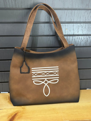 Angel Ranch Maeve Western Shoulder Bag with Embroidered Boot Stitch Design – Brown - Cowboy SwaggerAngel Ranch Maeve Western Shoulder Bag with Embroidered Boot Stitch Design – Brown