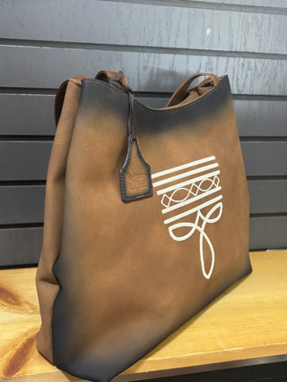 Angel Ranch Maeve Western Shoulder Bag with Embroidered Boot Stitch Design – Brown - Cowboy SwaggerAngel Ranch Maeve Western Shoulder Bag with Embroidered Boot Stitch Design – Brown