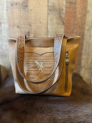 Angel Ranch Pink Woven Blanket Conceal Carry Shoulder Bag with Tooled Leather Straps - Cowboy SwaggerAngel Ranch Pink Woven Blanket Conceal Carry Shoulder Bag with Tooled Leather Straps