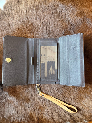 Angel Ranch Pink Woven Blanket Wallet with Tooled Leather & Wrist Strap - Cowboy SwaggerAngel Ranch Pink Woven Blanket Wallet with Tooled Leather & Wrist Strap