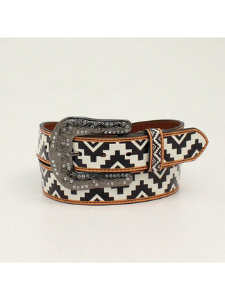 Angel Ranch Zig Zag Diamond Ladies Belt Black and Whits - Cowboy SwaggerAngel Ranch Zig Zag Diamond Ladies Belt Black and WhitsBelts