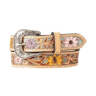 Ariat A1307797 Girls’ Sunflower & Daisy Hand - Tooled Leather Belt - Cowboy SwaggerAriat A1307797 Girls’ Sunflower & Daisy Hand - Tooled Leather Belt