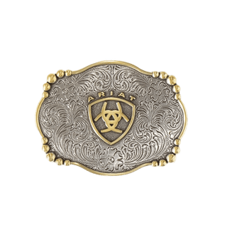 Ariat Antique Silver Western Belt Buckle – Floral Engraved with Beaded Edge (Style A37019) - Cowboy SwaggerAriat Antique Silver Western Belt Buckle – Floral Engraved with Beaded Edge (Style A37019)