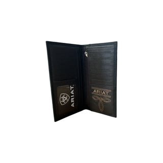 Ariat Black Leather Embossed Logo Rodeo Wallet - Cowboy SwaggerAriat Black Leather Embossed Logo Rodeo WalletWallets & Money Clips