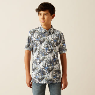 Ariat Boys All Over Polo White Tropical - Cowboy SwaggerAriat Boys All Over Polo White Tropical