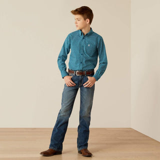 Ariat Boys Petey Classic Fit Shirt Dark Teal - Cowboy SwaggerAriat Boys Petey Classic Fit Shirt Dark TealBoys